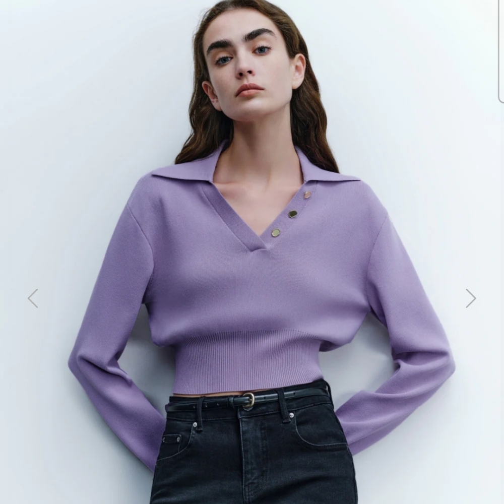 Cropped knit shirt (bottega inspired)